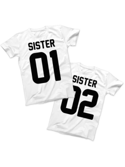 Zestaw koszulek Sister 01 02 Biała - HiPanda.pl