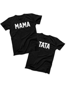 Zestaw koszulek Mama i Tata Czarna - HiPanda.pl