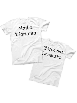 Zestaw koszulek Wariatka i Laseczka Biała - HiPanda.pl