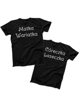 Zestaw koszulek Wariatka i Laseczka Czarna - HiPanda.pl