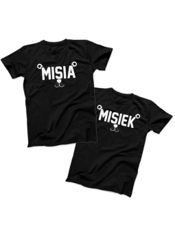 Zestaw koszulek Misia i Misiek Czarna - HiPanda.pl