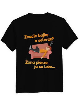 Koszulka Męska Bajka o selerze Czarna - HiPanda.pl