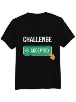 Koszulka Męska Challenge Accepted Czarna - HiPanda.pl