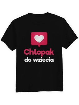 Koszulka Męska Chłopak do wzięcia Czarna - HiPanda.pl