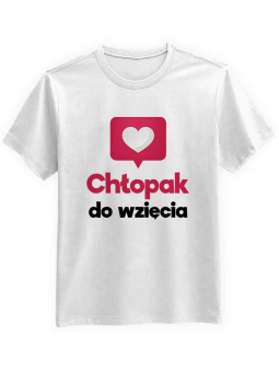 Koszulka Męska Chłopak do wzięcia Biała - HiPanda.pl