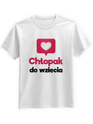 Koszulka Męska Chłopak do wzięcia Biała - HiPanda.pl