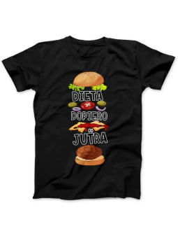 Koszulka Damska Dieta Dopiero Od Jutra Czarna - HiPanda.pl