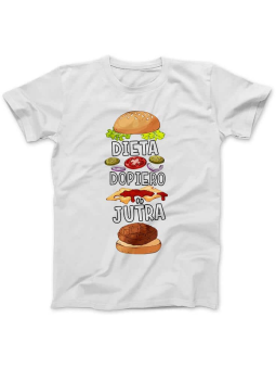 Koszulka Damska Dieta Dopiero Od Jutra Biała - HiPanda.pl