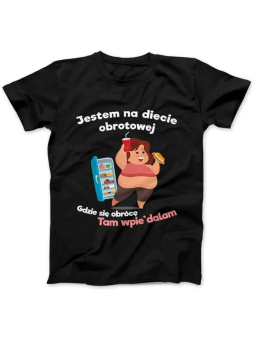 Koszulka Damska Dieta Obrotowa Czarna - HiPanda.pl