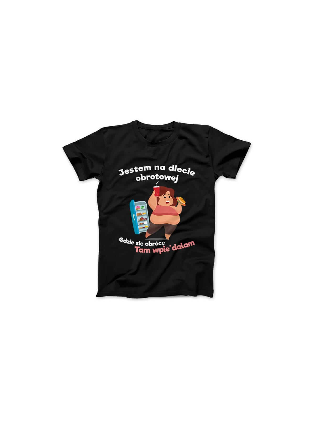 Koszulka Damska Dieta Obrotowa Czarna - HiPanda.pl