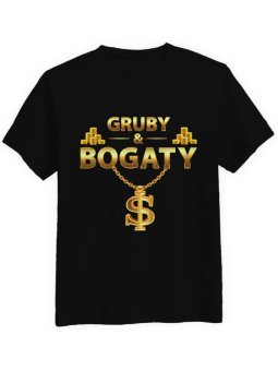 Koszulka Męska Gruby i Bogaty Czarna - HiPanda.pl