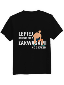 Koszulka Męska Lepiej Obudzić Się z Zakwasami Czarna - HiPanda.pl