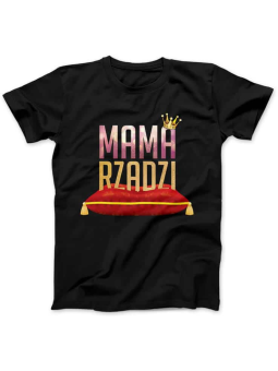 Koszulka Damska Mama Rządzi Czarna - HiPanda.pl