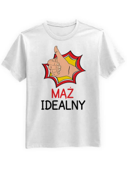Koszulka Męska Mąż Idealny Biała - HiPanda.pl