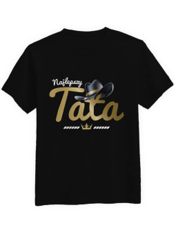 Koszulka Męska Najlepszy Tata Czarna - HiPanda.pl