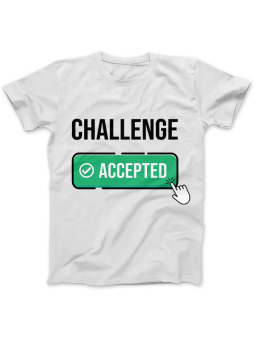 Koszulka Damska Challenge Accepted Biała - HiPanda.pl