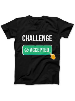 Koszulka Damska Challenge Accepted Czarna - HiPanda.pl