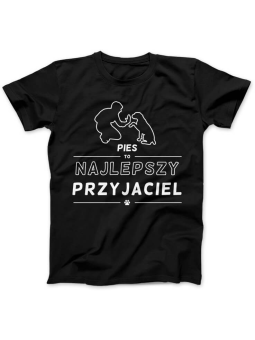 Koszulka Koszulka Damska Pies To Najlepszy Przyjaciel Czarna - Śmieszne T-Shirty z Nadrukami ?
