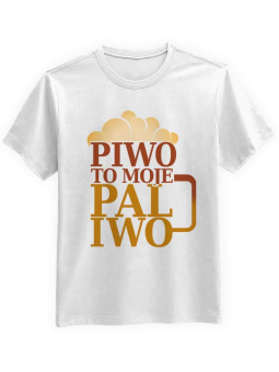 Koszulka Koszulka Męska Piwo To Moje Paliwo Biała - Śmieszne T-Shirty z Nadrukami ?
