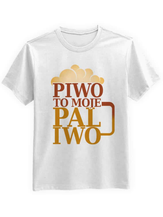 Koszulka Koszulka Męska Piwo To Moje Paliwo Biała - Śmieszne T-Shirty z Nadrukami ?