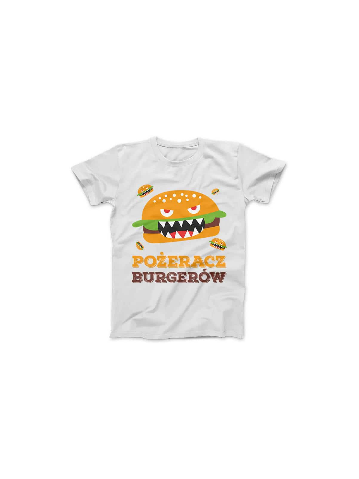 Koszulka Koszulka Damska Pożeracz Burgerów Biała - Śmieszne T-Shirty z Nadrukami ?