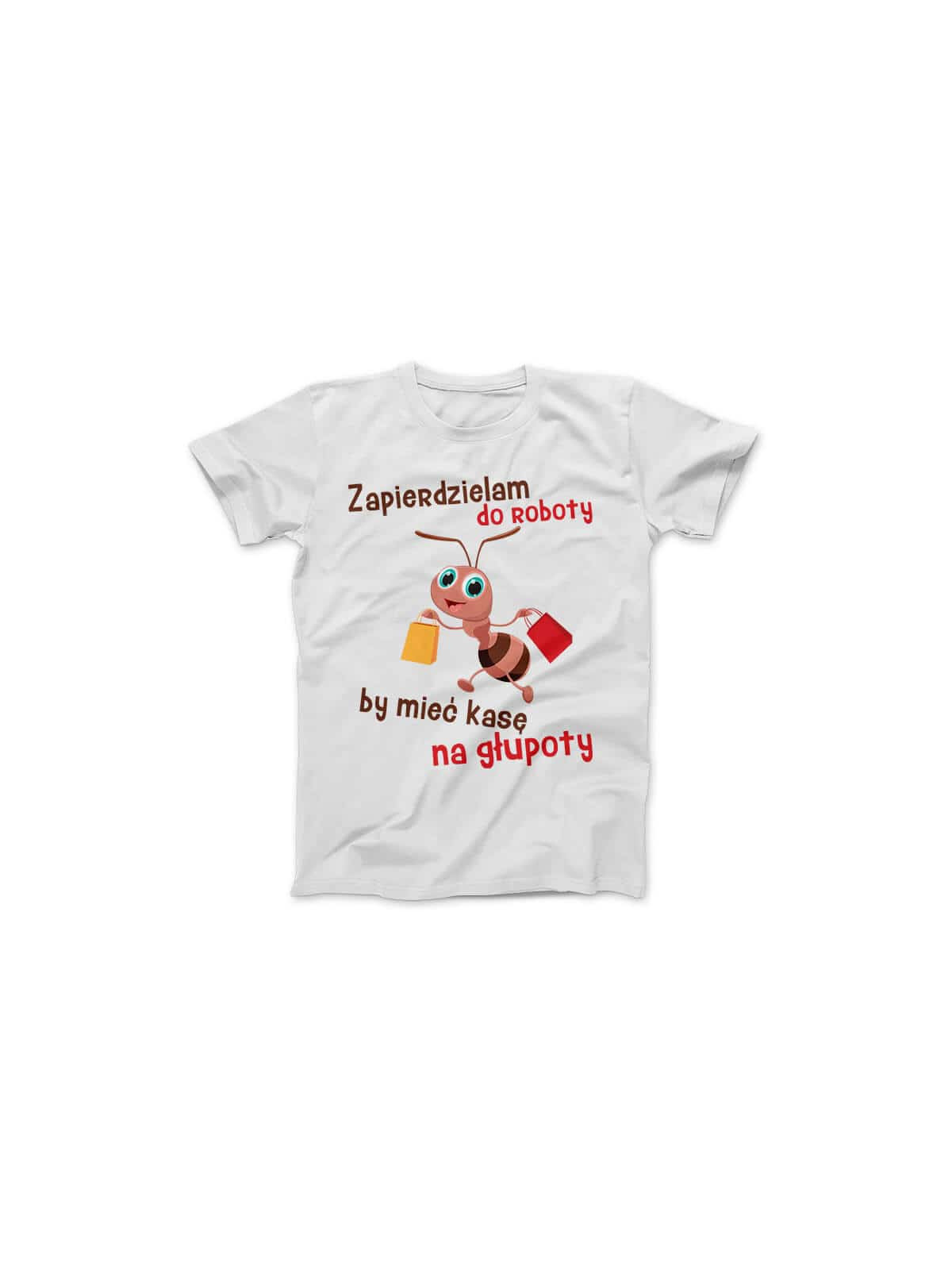 Koszulka Koszulka Damska Zapierdzielam do Roboty Biała - Śmieszne T-Shirty z Nadrukami ?