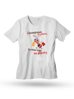 Koszulka Koszulka Męska Zapierdzielam do Roboty Biała - Śmieszne T-Shirty z Nadrukami ?