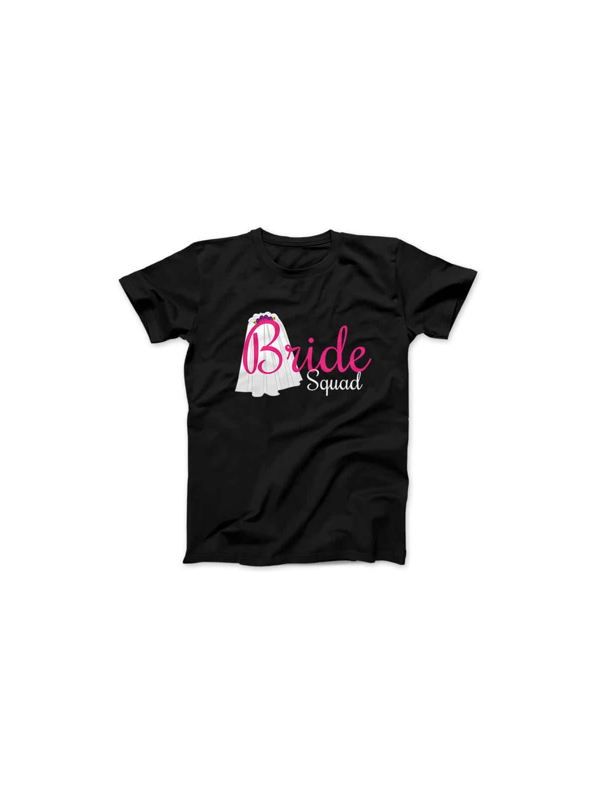 Koszulka Koszulka Damska Bride Squad Czarna - Śmieszne T-Shirty z Nadrukami ?