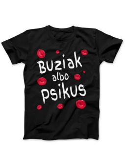 Koszulka Koszulka Damska Buziak Albo Psikus Czarna - Śmieszne T-Shirty z Nadrukami ?