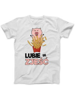 Koszulka Koszulka Damska Lubie se Zjeść Biała - Śmieszne T-Shirty z Nadrukami ?