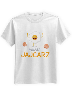 Koszulka Koszulka Męska Mega Jajcarz Biała - Śmieszne T-Shirty z Nadrukami ?