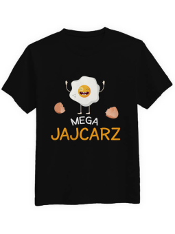 Koszulka Koszulka Męska Mega Jajcarz Czarna - Śmieszne T-Shirty z Nadrukami ?