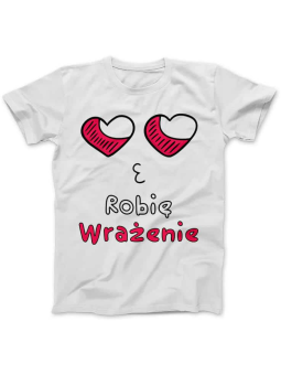 Koszulka Koszulka Damska Robię Wrażenie Biała - Śmieszne T-Shirty z Nadrukami ?