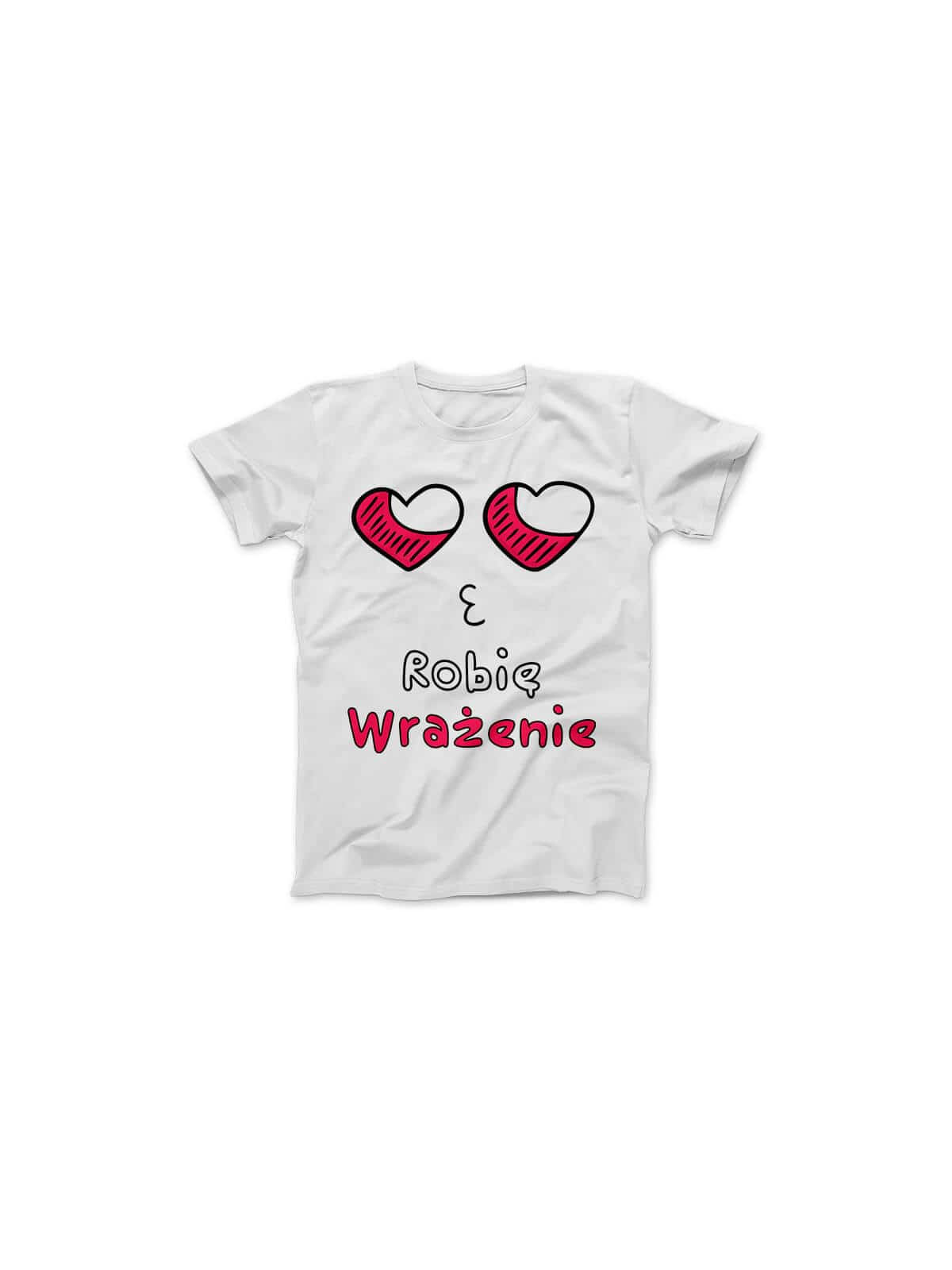 Koszulka Koszulka Damska Robię Wrażenie Biała - Śmieszne T-Shirty z Nadrukami ?