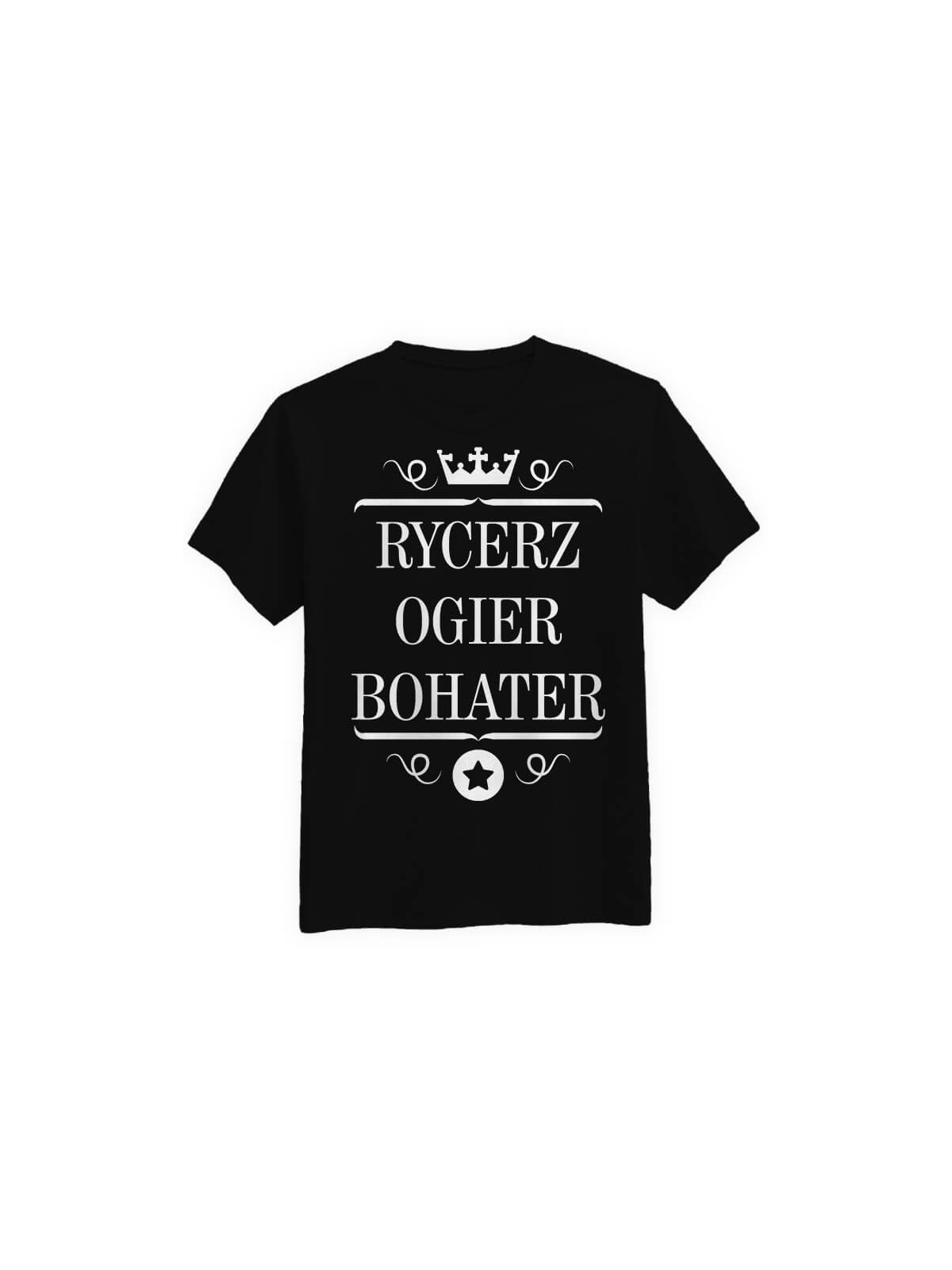 Koszulka Koszulka Męska Rycerz Ogier i Bohater Czarna - Śmieszne T-Shirty z Nadrukami ?