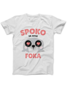 Koszulka Koszulka Damska Spoko ze Mnie Foka Biała - Śmieszne T-Shirty z Nadrukami ?