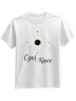 Koszulka Koszulka Męska Czas na Kawę Biała - Śmieszne T-Shirty z Nadrukami ?