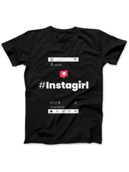 Koszulka Koszulka Damska Instagirl Czarna - Śmieszne T-Shirty z Nadrukami ?