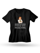 Koszulka Koszulka Męska Przed Użyciem Skontaktuj Się z Lekarzem lub Moją Żoną Czarna - Śmieszne T-Shirty z Nadrukami ?