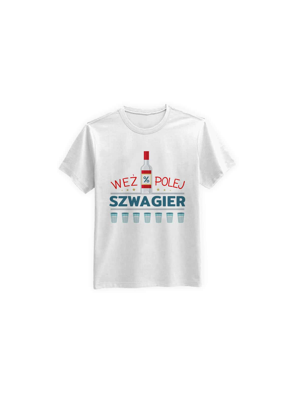 Koszulka Koszulka Męska Weź Polej Szwagier Biała - Śmieszne T-Shirty z Nadrukami ?