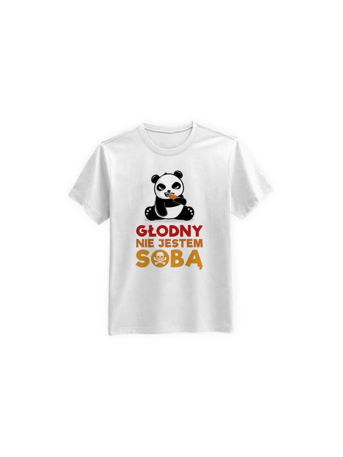 Koszulka Koszulka Męska Głodny Nie Jestem Sobą Biała - Śmieszne T-Shirty z Nadrukami ?