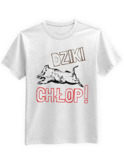 Koszulka Koszulka Męska Dziki Chłop Biała - Śmieszne T-Shirty z Nadrukami ?
