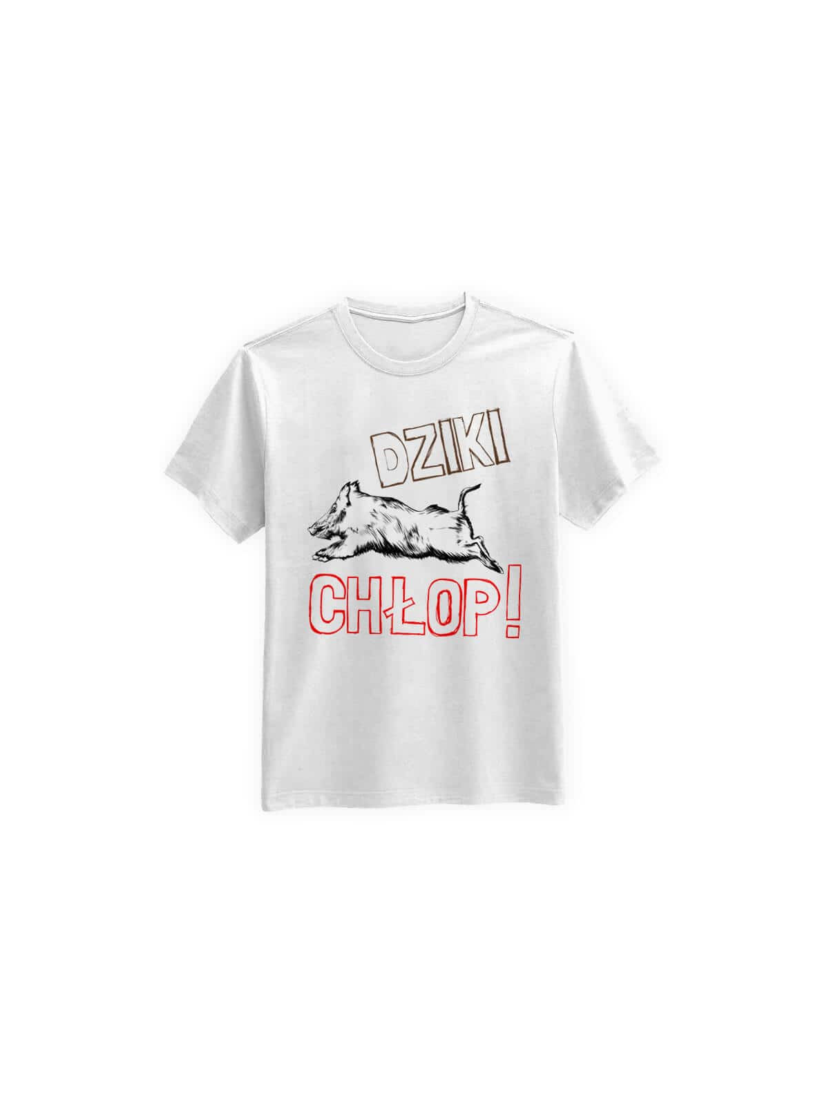 Koszulka Koszulka Męska Dziki Chłop Biała - Śmieszne T-Shirty z Nadrukami ?