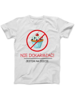 Koszulka Koszulka Damska Jestem na Diecie Biała - Śmieszne T-Shirty z Nadrukami ?