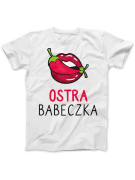 Koszulka Koszulka Damska Ostra Babeczka Biała - Śmieszne T-Shirty z Nadrukami ?