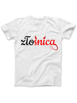 Koszulka Koszulka Damska Złośnica Biała - Śmieszne T-Shirty z Nadrukami ?