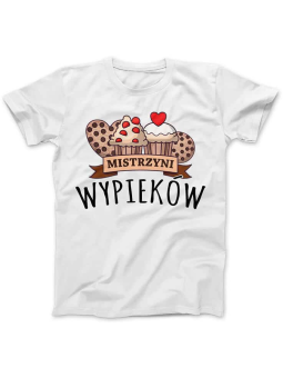 Koszulka Koszulka Damska Mistrzyni Wypieków Biała - Śmieszne T-Shirty z Nadrukami ?