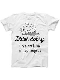 Koszulka Koszulka Damska Dzień dobry Biała - Śmieszne T-Shirty z Nadrukami ?