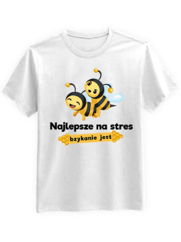 Koszulka Koszulka Męska Najlepsze na stres, bzykanie jest Biała - Śmieszne T-Shirty z Nadrukami ?