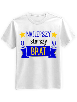 Koszulka Koszulka Męska Najlepszy starszy brat Biała - Śmieszne T-Shirty z Nadrukami ?